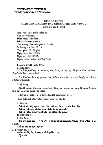 Giáo án Mầm non Lớp Chồi - Hoạt động: Tạo hình - Đề tài: Vẽ theo ý thích (GV: Vũ Thị Ngân - Trường MN Đức Giang)