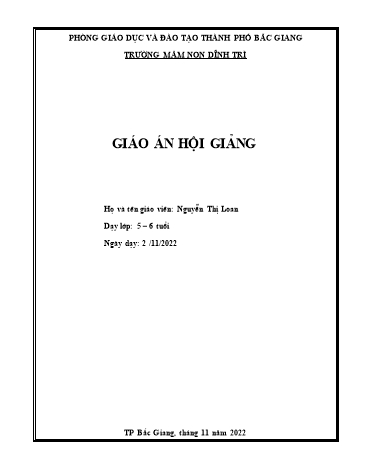 Giáo án Mầm non Lớp Lá - Chủ đề: Ngành nghề - Đề tài: Dán trang trí bưu thiếp tặng cô nhân ngày 20/11 (GV: Nguyễn Thị Loan - Trường MN Dĩnh Trì)