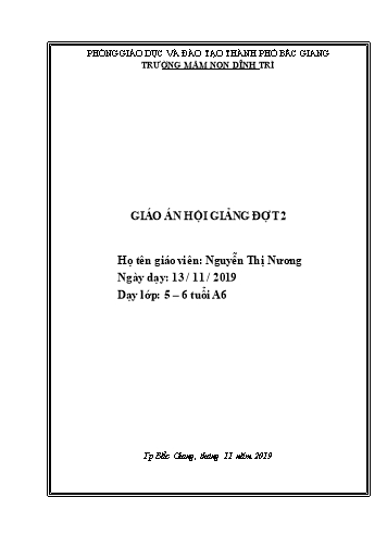 Giáo án Mầm non Lớp Lá - Hoạt động Làm quen văn học - Đề tài: Truyện Ba cô gái (GV: Nguyễn Thị Nương - Trường MN Dĩnh Trì)