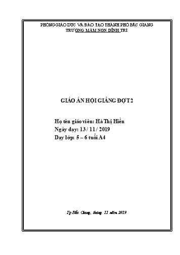Giáo án Mầm non Lớp Lá - Hoạt động Làm quen văn học - Đề tài: Truyện Ba cô gái (GV: Hà Thị Hiền - Trường MN Dĩnh Trì)
