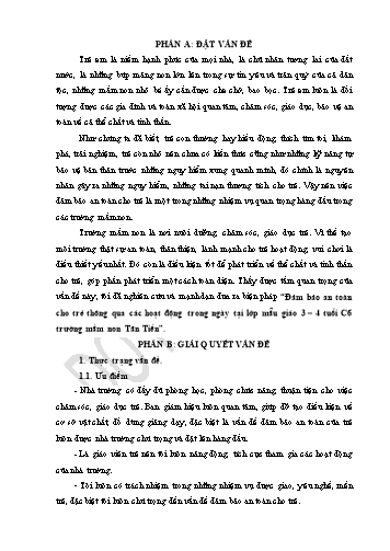 SKKN Đảm bảo an toàn cho trẻ thông qua các hoạt động trong ngày tại lớp mẫu giáo 3 – 4 tuổi C6 trường mầm non Tân Tiến