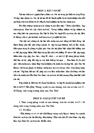 SKKN Phòng tránh tai nạn thương tích cho trẻ nhà trẻ 25 - 36 Tháng tuổi trong trường mầm non Tân Tiến
